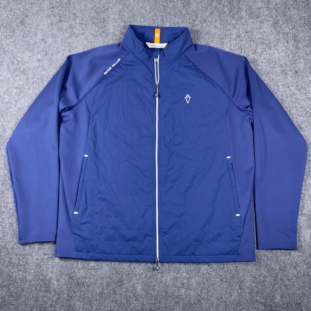 Peter Millar Hyperlight Merge Jacket Mens XL Blue Full Zip Stretch Performance